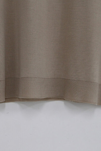 Tarz Cool Ανδρικό πουλόβερ μπεζ με λαιμόκοψη V Oversize