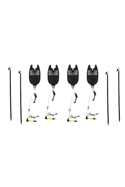 prokarpfishig Set 4 senzori cu 4 swingere cu led si 4 picheti
