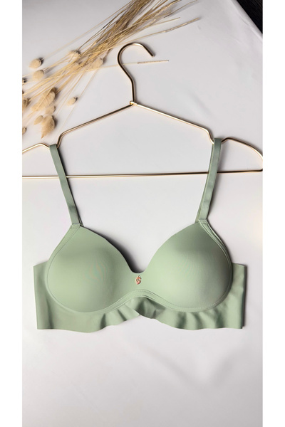 HEROSE Sutien verde fără sârmă cu jumătate de susținere Lazer croială