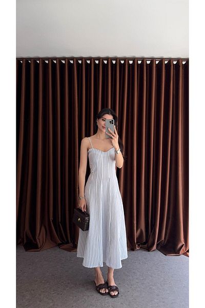 HAZELANNA Striped Glitter Dress