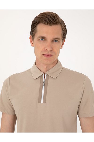 Pierre Cardin Μπλουζάκι με λαιμόκοψη Polo από πέτρα εξαιρετικά ελαφρύ ύφασμα 50302623-vr243