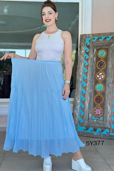 İnce Topuk Lined Chiffon Skirt 5Y377