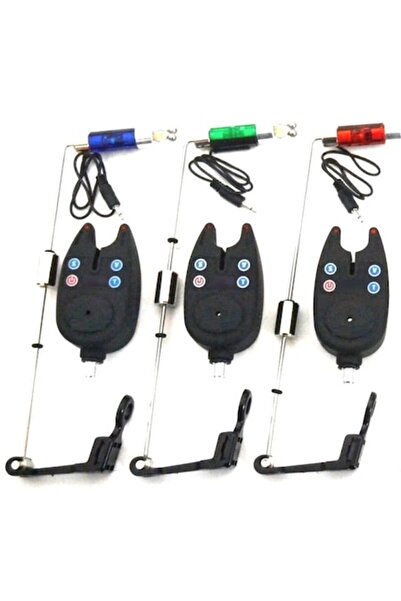 prokarpfishig Set 3 senzori de pescuit, cu 3 swingere cu led