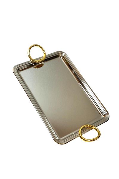 aljahwari Single-handed presentation boom, round, two-tone, small nickel