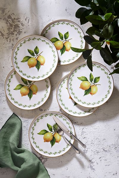 Fecra Lemone 6 Piece Cake Plate Set