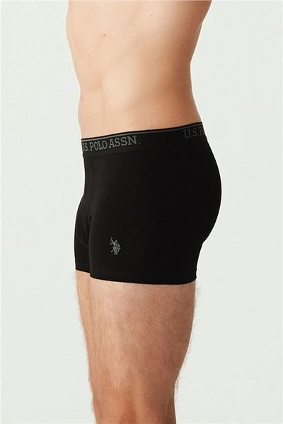U.S. Polo Assn. Plain Black Printed Black and Anthracite 3-Piece Men's Boxers