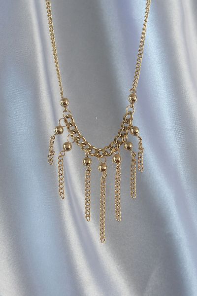 Skygo Gold Color 316L Steel Chain and Heel Detail Dangle Necklace - TJ-BKO8911
