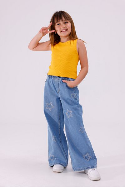 GİYİCEM TEKSTİL Girl's Star Stone Jeans 2213