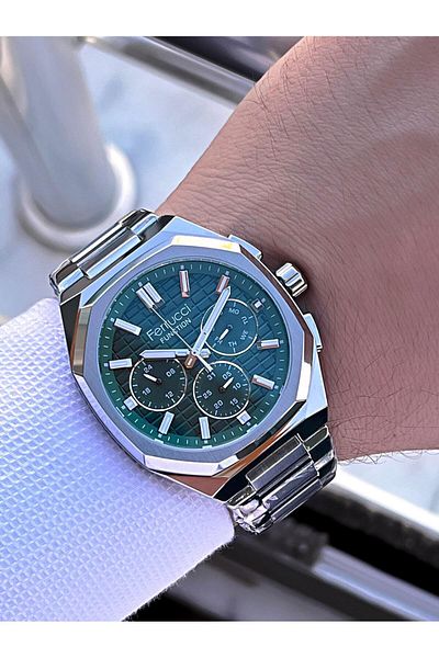 Ferrucci 2 Year Warranty Steel Cord Inner Dial Features Active 3 Atm Men Wrist Watch Ef.03372.04