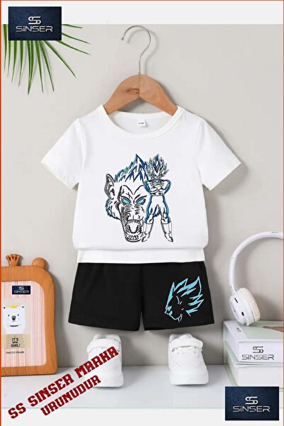 SS SİNSER Tricou cu gât rotund cu imprimeu special „WOLF MAN BLUE SHADE” UNIS...