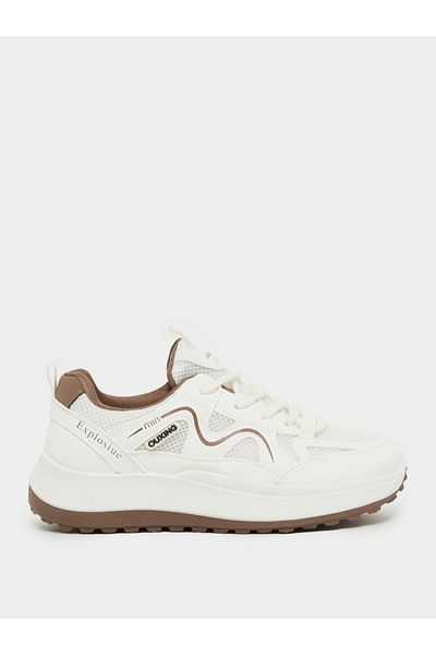 Styli Contrast Trim Lace-Up Chunky Sneakers with Back Pull Tab