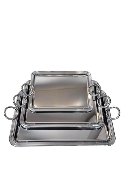 aljahwari طقم طفرية تقديم 3 حبات يد دائري فضي