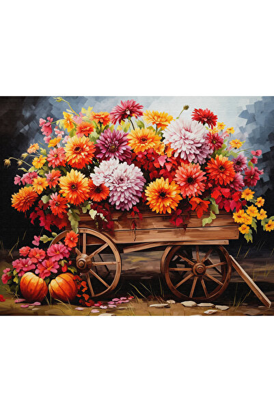 İZSA HOBİ Sayılarla Boyama Hobi Seti 40x50 Çerçeveli Numaralı Tuval Fırça Boy...