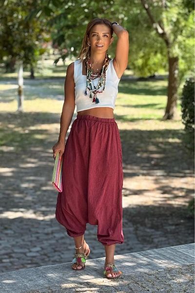 Nevin Kaya Moda Burgundy Piece Dye Shalwar