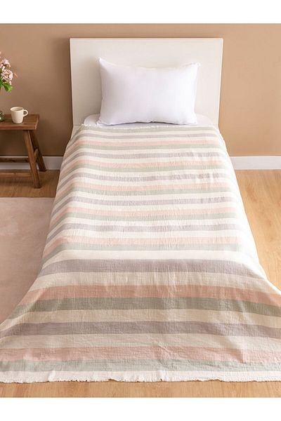 LC Waikiki Mixed Line Patterned Single Bedspread