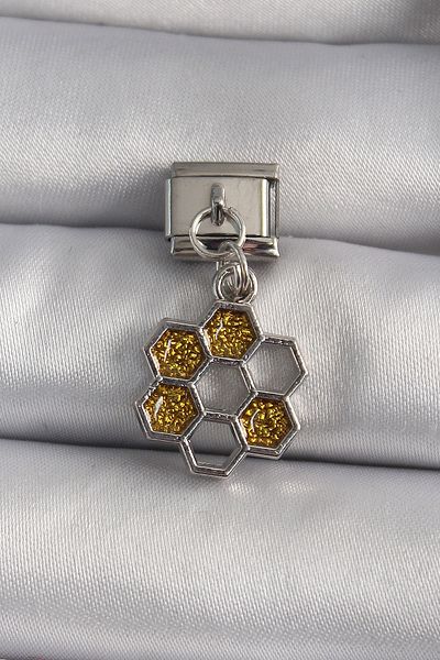 Skygo 316L Steel Silver Color Dangle Glitter Honey Comb - Tj-Bc1158