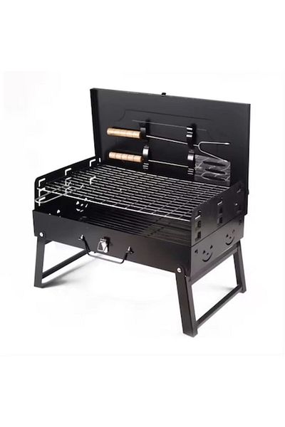 Rovitech Gratar pliabil tip servieta cu accesorii gratar incluse, 44 x 26 x 22 cm