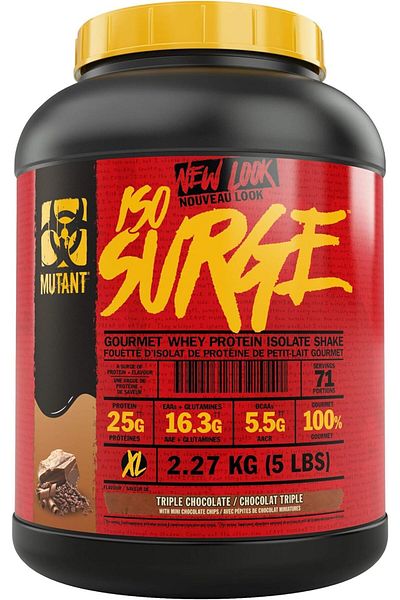 MUTANT ISO Surge, Whey Protein Isolate, 5Lbs, Triple Chocolate, 71 Servings