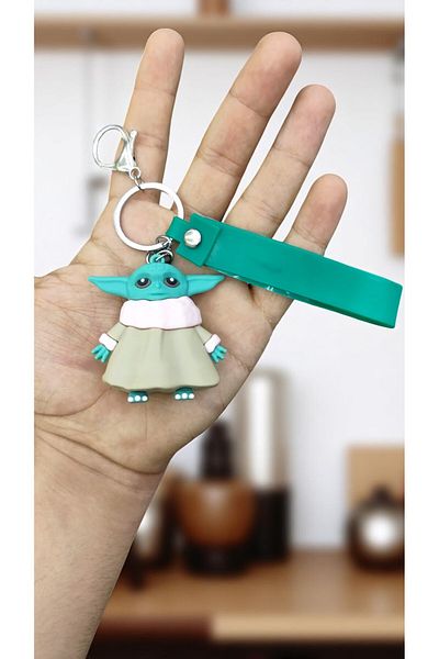 VerdeHome Baby Yoda Keychain – Large Luxury Size Yoda Keychain Star Wars Figure, Soft Silicone Material