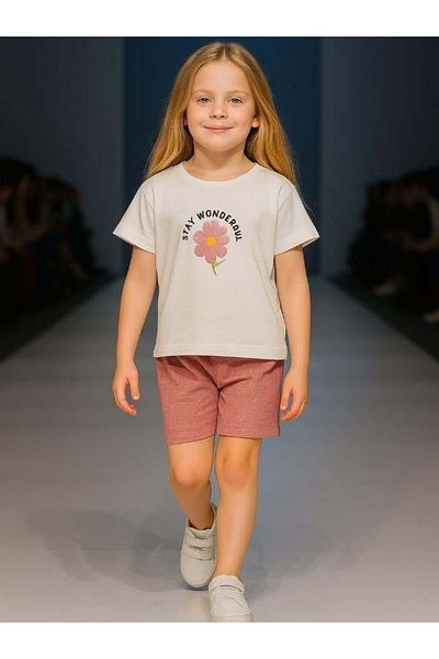 Zekids Girl's Cotton Wonderful Printed T-Shirt