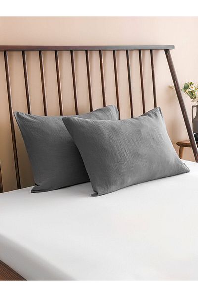 LC Waikiki Anthracite Basic Cotton Pillow Case 2 Pack 50X70 cm