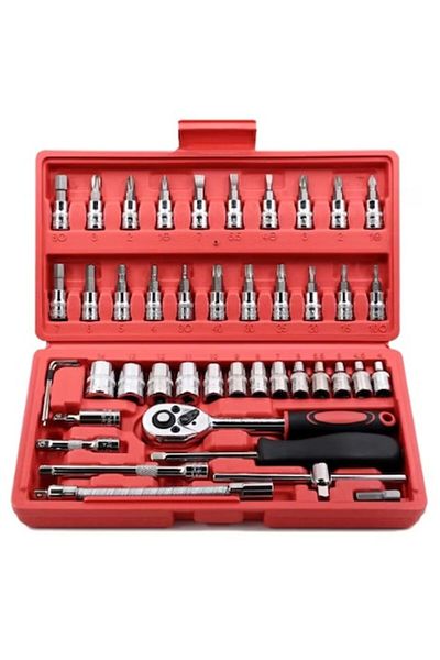 Rovitech Set chei, 46 piese tubulare si surubelnite