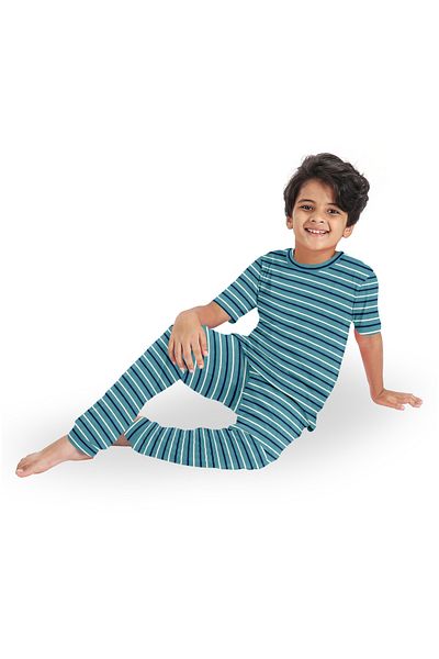 LAUREN SMITH Kids Boys' 100% Cotton Loungewear Set –Trendy Top and Pajama Bottom with Playful Prints