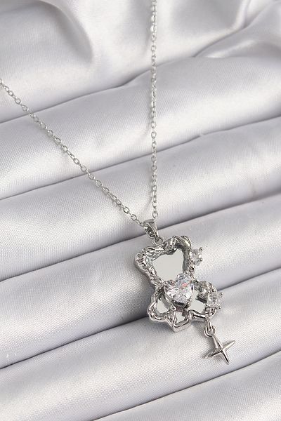 Skygo Silver Color 316L Steel Zircon Stone Women's Necklace - Tj-Bko9627
