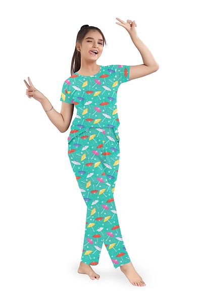 LAUREN SMITH Kids Cotton Loungewear Set – Comfortable Summer T-Shirt & Pajama Bottoms in Cute Prints
