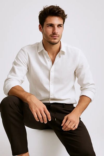 MD1974 100% Linen Men's Shirt