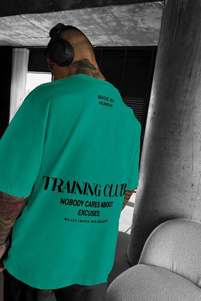 Millionaire Ανδρικό μπλουζάκι Bntn Green Training Club Oversize Fit Loose Wide Fit Loose Cut