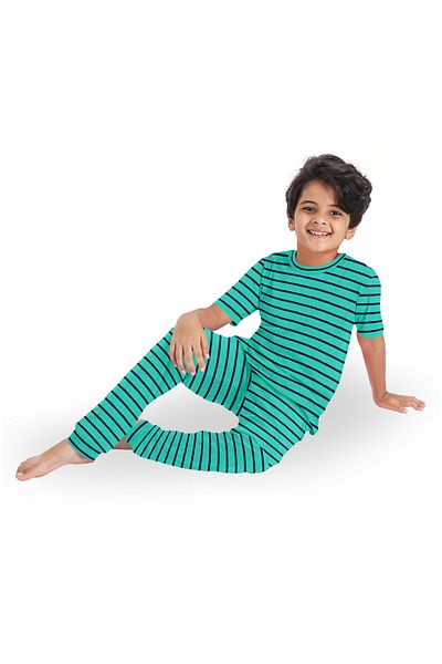 LAUREN SMITH Kids Boys' 100% Cotton Loungewear Set –Trendy Top and Pajama Bottom with Playful Prints
