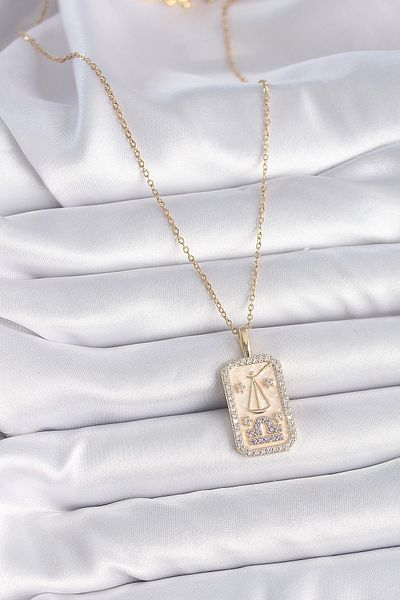 Skygo Women's Necklace with Gold Color 316L Steel Chain Scales and Zirconia - Tj-Bko9469