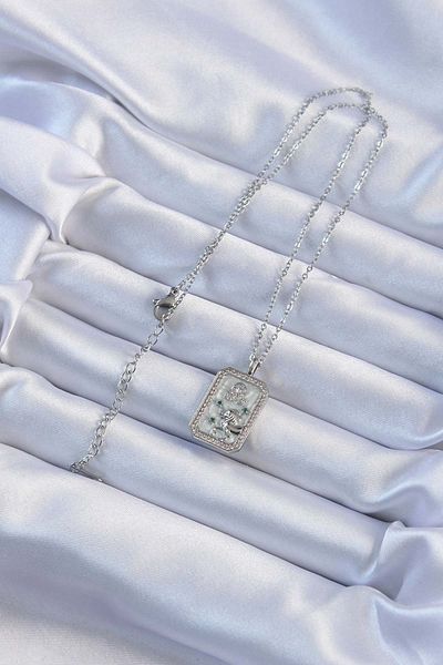 Skygo 316L Steel Chain Silver Color Zircon Stone Lion Figure Tarot Necklace - Tj-Bko9226