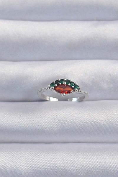 Skygo Colorful Zircon Cubic Zirconia Brass Silver Ring - Adjustable Design - Tj-Byk3294