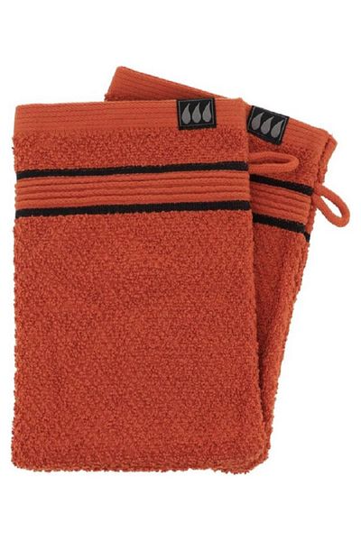 Tendance 2-Piece Premium Cotton Bath Glove Set Sienna and Black