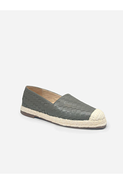 Heel Your Sole By Styli Women Grey Weave Design Cap Toe Leather Espadrilles
