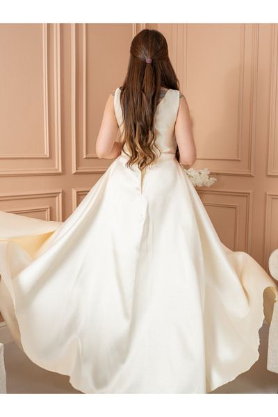 Nice Model Queen of Lights Satin Evening Gown with Taffeta Wing – Luxury Wedding & Formal Dress