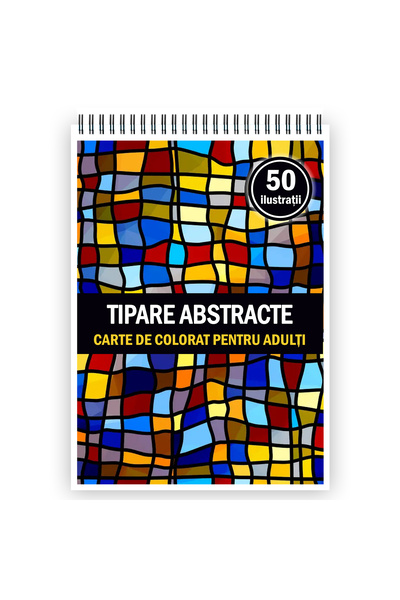 Legendary Gifts Carte de colorat pentru adulti, 50 de ilustratii, Tipare Abst...