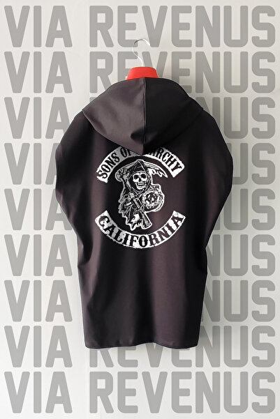 Vordevia Sons Of Anarchy / Biker Imprimat față și spate cu mâneci zero Hanorac 100% bumbac Tricou sport