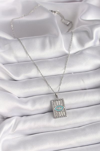Skygo 316L Steel Silver Color Chain Eye Embroidered Locket Model Women's Necklace - Tj-Bko9508