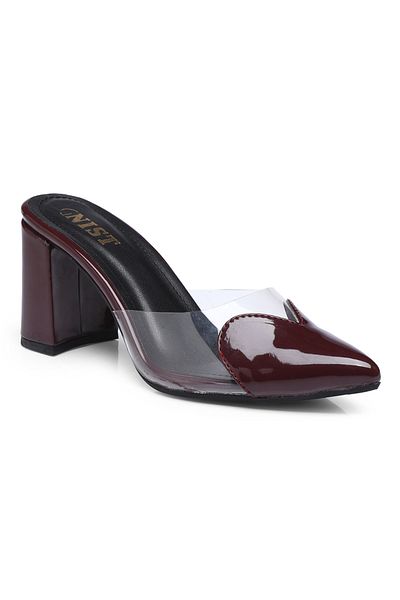 GNIST By Styli Plain Pointed Toe Block Heel Mules