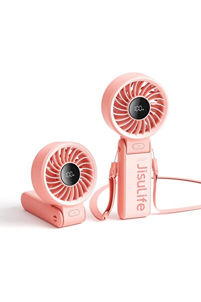 Generics مروحة يدوية من جيسوليف لايف 7، مروحة محمولة قوية مزودة بشاشة LED