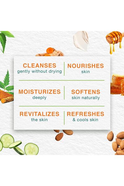 Himalaya Protective Neem & Turmeric Soap, Helps Gently Cleanse and Moisturize Skin, 125g x 6