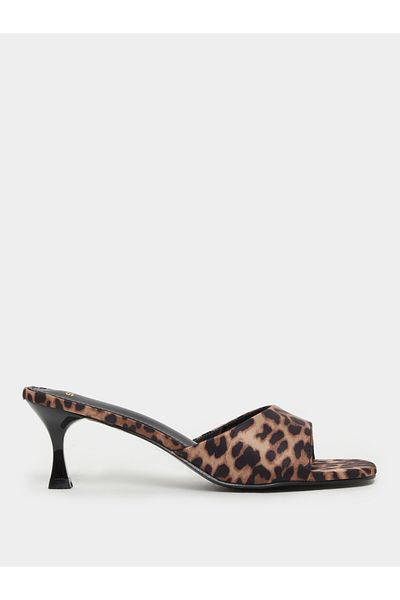 Styli Animal Print Stiletto Heel Sandals