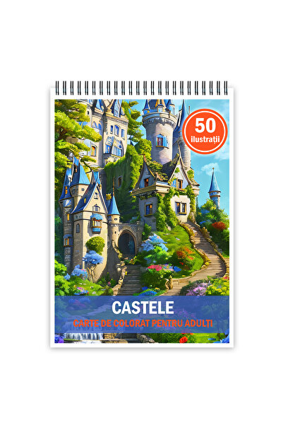 Legendary Gifts Carte de colorat pentru adulți, 50 de ilustrații, Castele