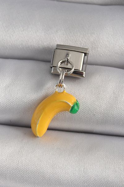 Skygo 316L Steel Silver - Banana Model Nomination Charm, Dangle Color - Tj-Bc1167
