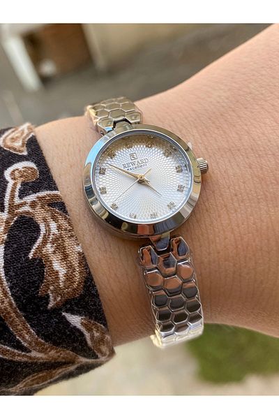 Reward Original Women Wrist Watch Waterproof Silver Color Steel Cord