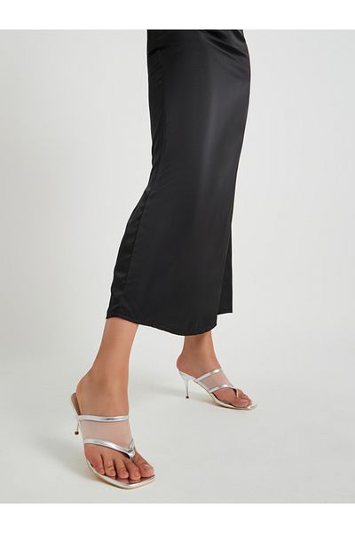 Styli Transparent Thong Toe Stiletto Heel Sandals