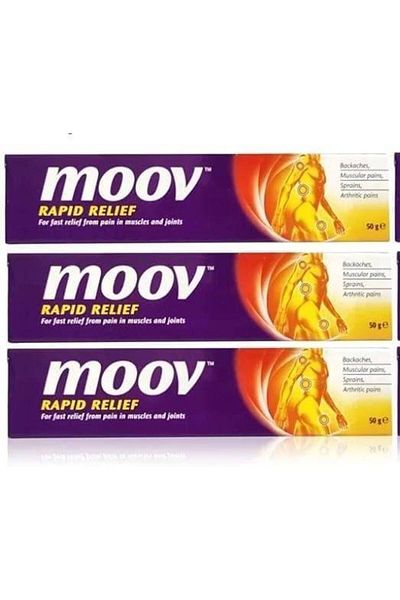 Moov Indian Cream Rapid Pain Relief - 50 Grams, Pack Of 3